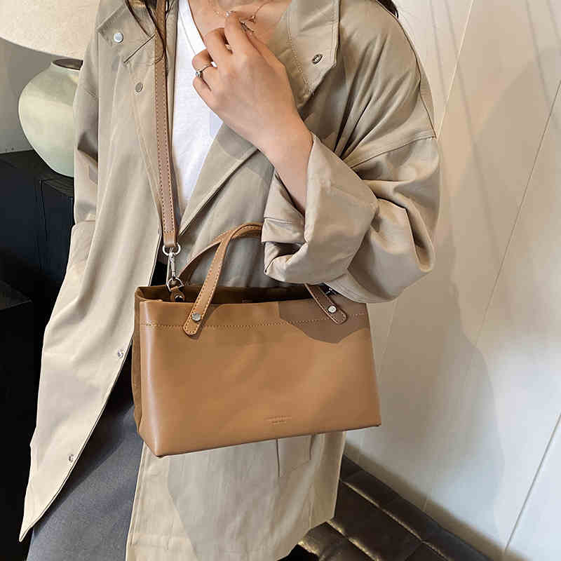 Geantă retro cu suprafață din piele intoarsa pentru femei, de capacitate mare, noua toamna iarna, versatilă, ocazională, din PU, geantă pentru navetă cu mâner mat