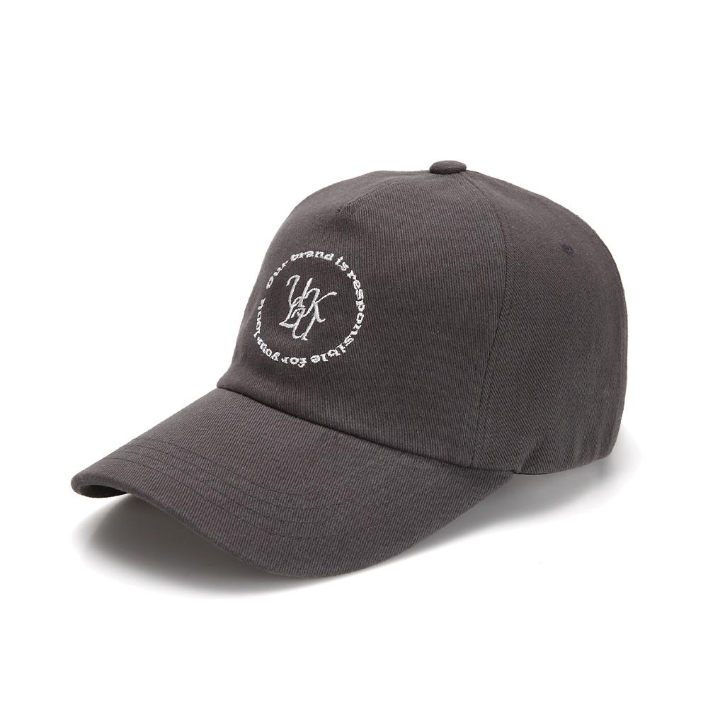 ULUK Lucida C Embroidered Cotton Ball Cap_Charcoal
