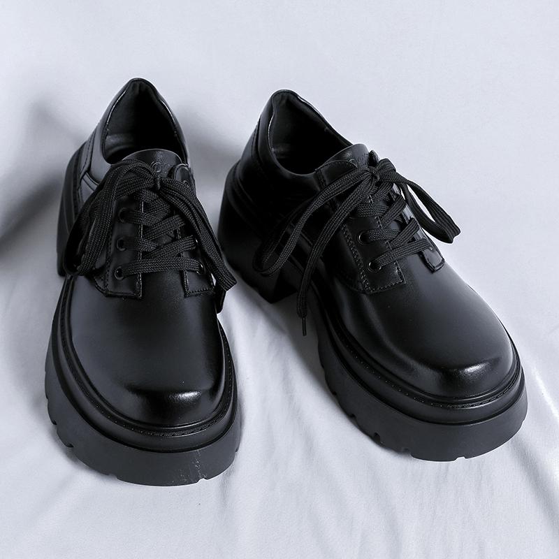 

Черные мужские туфли на толстой подошве высокого качества. Универсальный модный дизайнерский стиль. Обувь для свадеб, вечеринок, отдыха на природе. Увеличенная высота. 44 чёрный