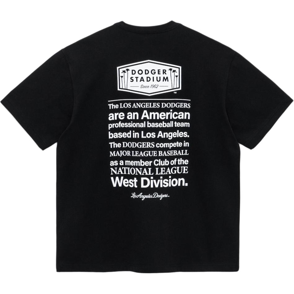 New Era SS24 MLB Los Angeles Dodgers Logo Lettera Vestibilità Larga Manica Corta T-Shirt Unisex Top Nero 14413056