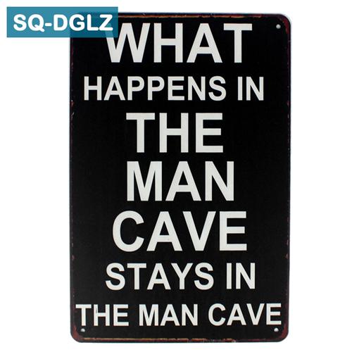 [SQ-DGLZ]Man Cave Rules  Metal Sign Bar Wall Decor Vintage Metal Crafts Home Decor Painting Plaques Art Poster