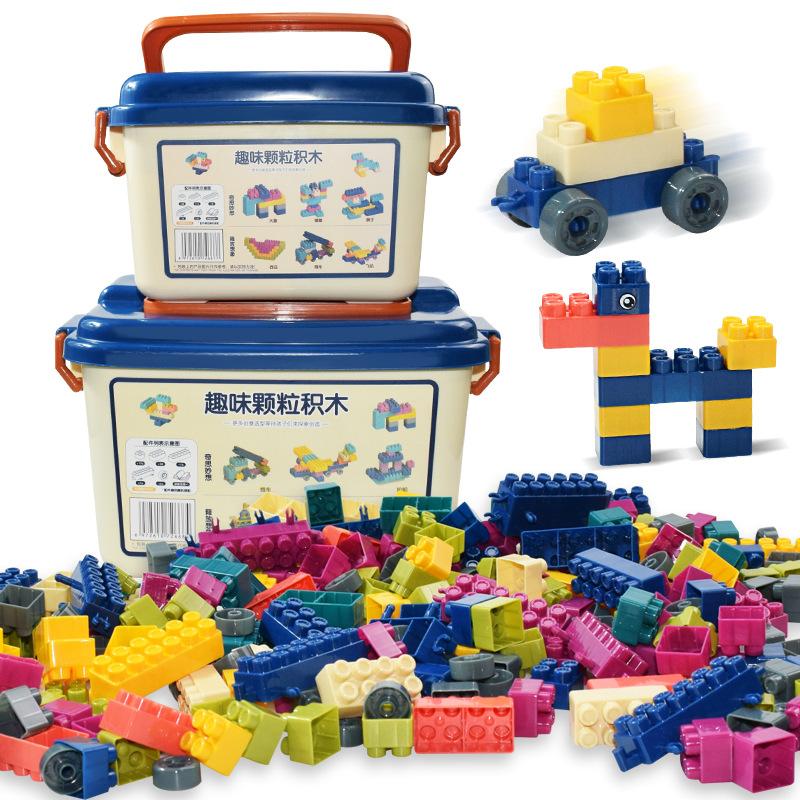 Big Size Building Blocks Puzzle Set DIY Montessori Colorful Creative Bulk Bricks Early Educational Toys for Kids Baby Gift Box