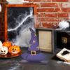 Halloween Wooden Ghost Sign Cute Ghost Witch Pumpkin Tiered Tray Decoration for Home Shelf Mantel Tabletop Windowsill Decor