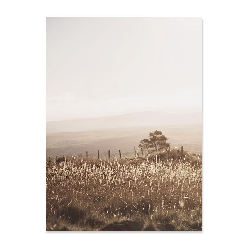 Boho Dried Plants Flowers Herbs Beach Waves Landscape Poster Canvas Painting Wall Art Print Pictures for Living Room Home Decor