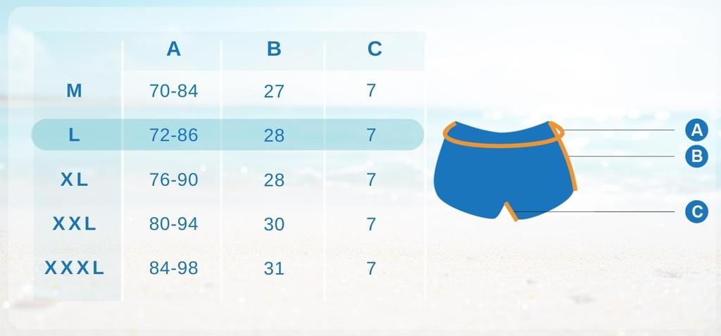 Men's Swimming Shorts for the Pool or the Beach, Blue. Men's Swimming Shorts, Blue, L.