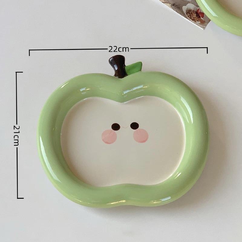 

Креативная фарфоровая тарелка в форме яблока, корейская милая домашняя керамическая посуда для ужина, тарелки для фруктов, закусок, десертов, тортов, кухонные принадлежности none
