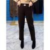 2024 Autumn/Winter Chenille Fleece-Lined Elastic Waist Straight-Leg Pants for Middle-Aged & Elderly Women