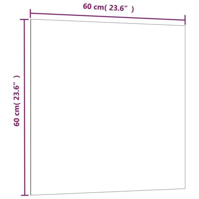 VidaXL Tableau noir magnétique mural noir 60x60 cm verre trempé 347944