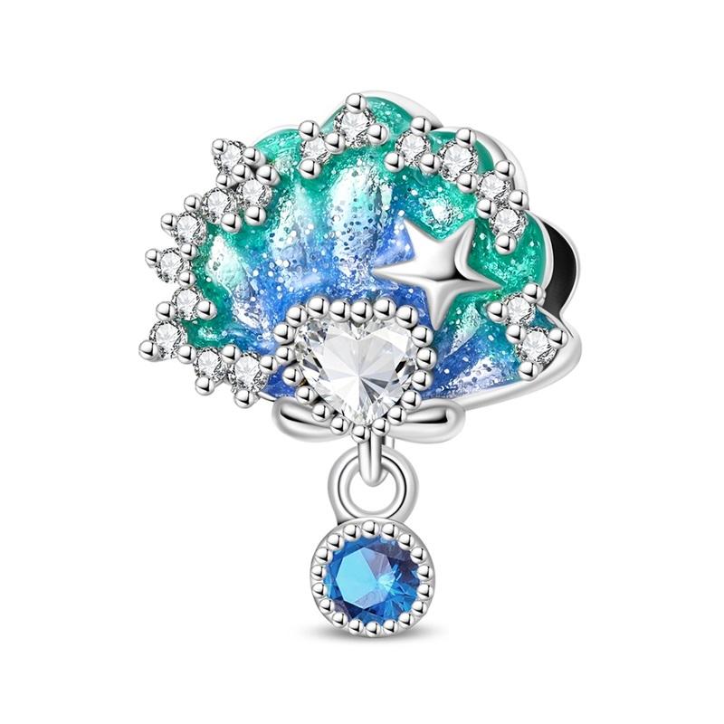 925 Silver Luminous Blue Ocean Series Octopus Starfish Charms Beads For Women Fit Bracelet DIY Jewelry Gifts