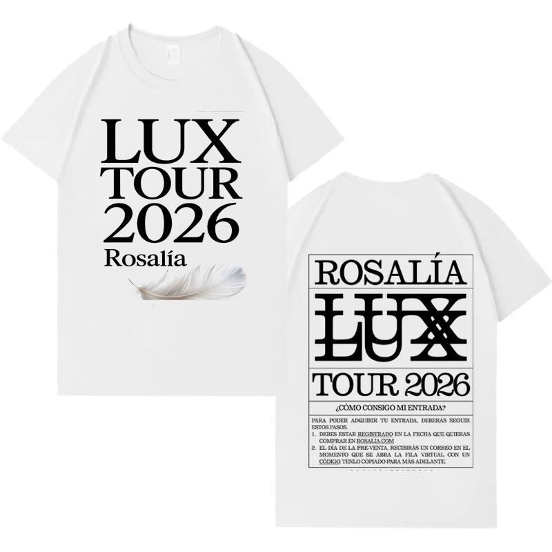 Rosalia Lux Tour 2026 New Album Tour T Shirt Men Women Gothic High Quality Crewneck Tshirts Pure Cotton Cozy Shortsleeved top