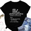 Summer new round neck casual Tshirt abibliophobia book print loose short sleeve top Womens allmatch fashion pullover