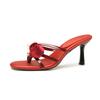 7291-1 High-heeled slippers women's stiletto summer 2025 new outer wear toe cool slippers red rose sandals