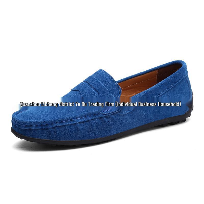 Men's Frosted Leather Slip-on Loafers - Lightweight, Simple, Plus Size, Four Seasons Wear
