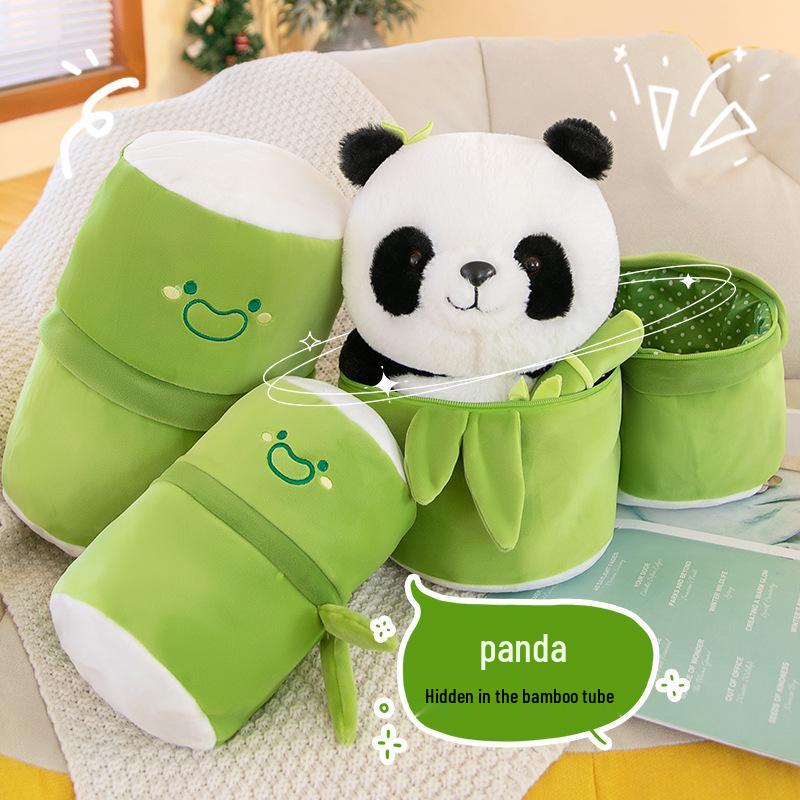Bamboo Panda Plush Toy: Cute Floral Stuffed Animal Sleep Companion & Cloth Doll - Ideal Children's Birthday Gift for Girls