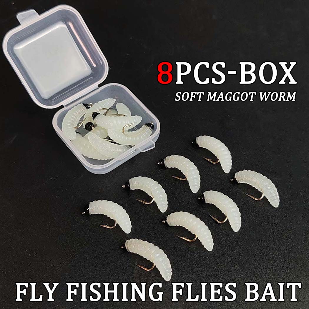 

4/8шт-#10 приманки для ловли окуня на червей, силиконовые мягкие приманки для ловли опарыша, приманка для ловли хлебного червя 8Pcs/Box