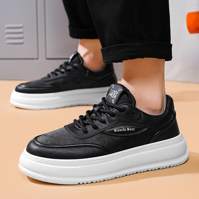 Мода2024 Высокое Качество Мужские Повседневные Кожаные Туфли Модные На Шнуровке — фото 5