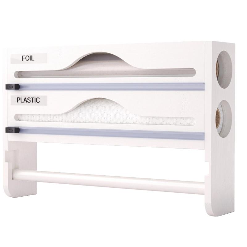 Natural Plastic Wrap Dispenser and Organizers for Space Saving Kitchen Storage Featuring Touch Operations and Mounting 2290₽