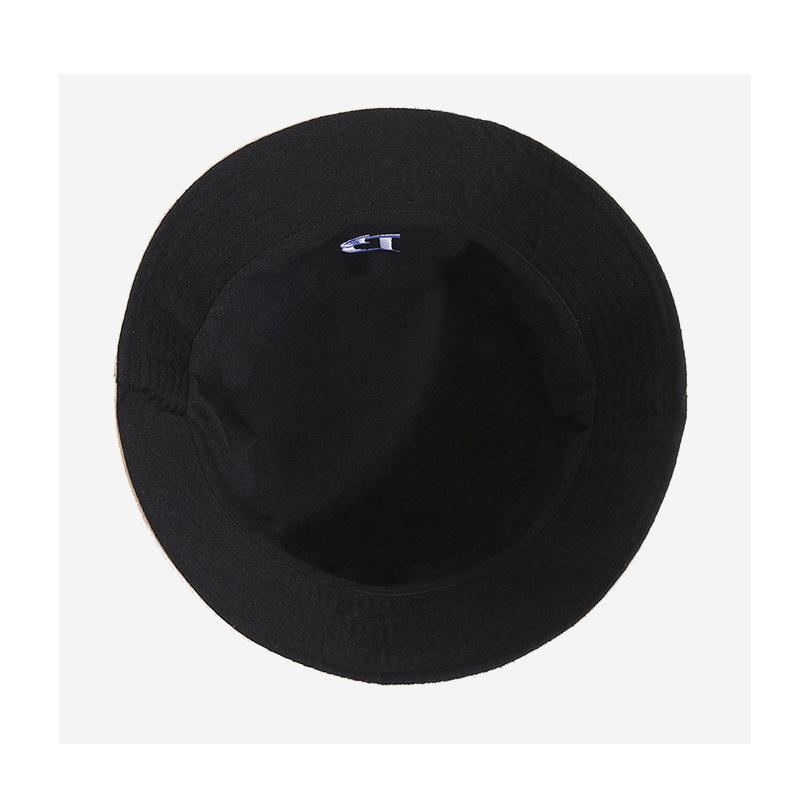 Double-sided Bucket Hat Female Embroidery Two-sided with Sun Hat Four Seasons Fashion Basin Hat Fresh Bucket Hat