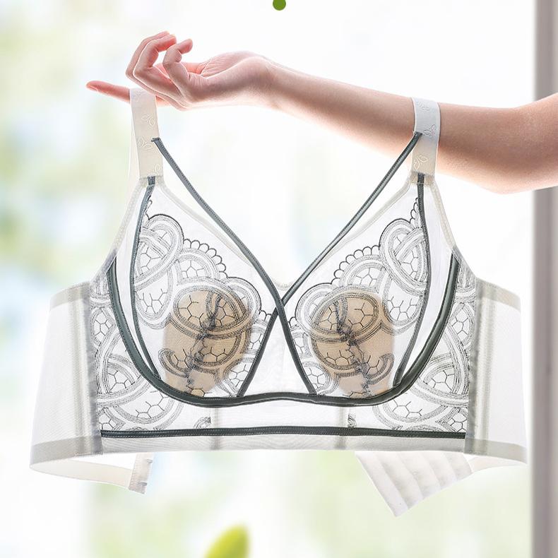 Summer Thin Rabbit Ear Bra for Women Without Steel Ring Adjustment Plus Size Bra for Women Gathering Bra