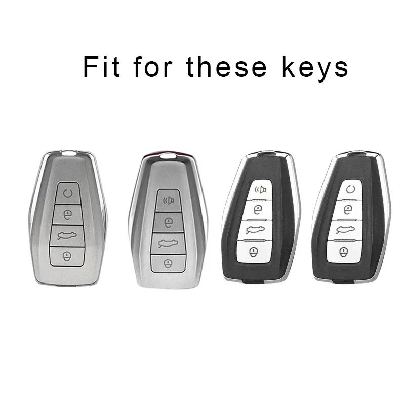 Interior Mouldings Car Smart Key Cover Case Shell Fob For Geely Coolray X6 X7 Emgrand Global Hawk GX7 Holder KeyChain Protector