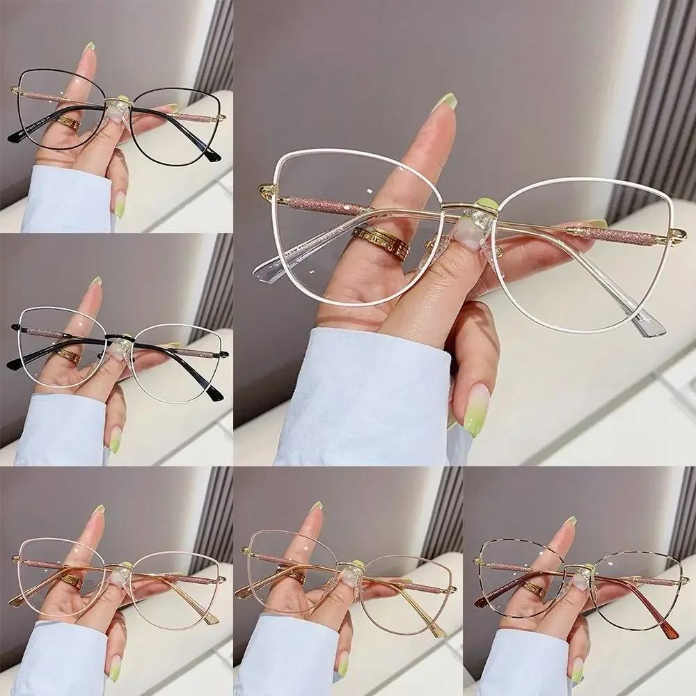 Cat Eye Metal Eyeglasses Frame Blue Light Blocking Support Customized Optical Glasses Anti Blue Light Glasses Eyewear