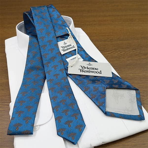 VIVIENNE WESTWOOD Tie VW127 Madonna (8.5cm Wide) Blue/Brown [Used]