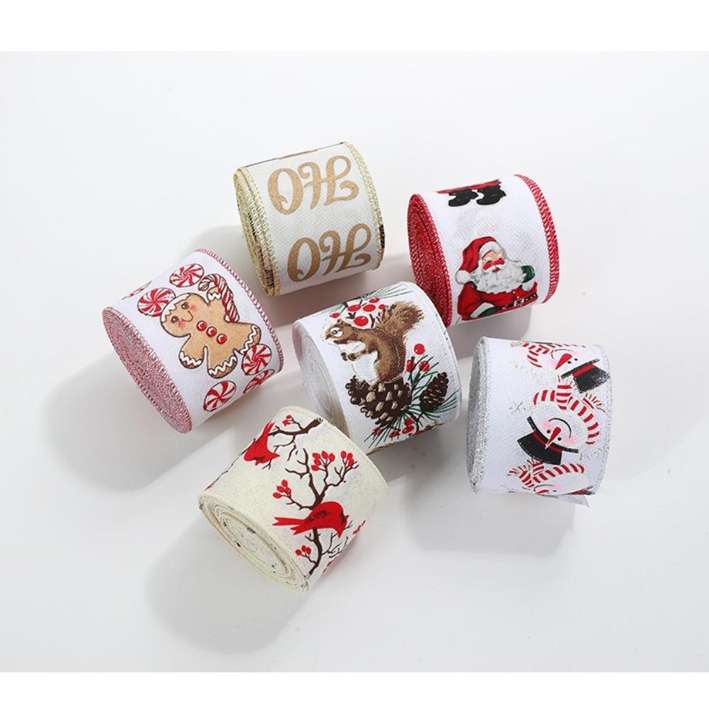 2m Fabric Swirl Ribbon DIY Burlap Ribbon New Christmas Ribbon