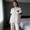 Luxury-sleek Printed Pajama Set for Women In Summer Style. New Short-sleeved Long Pants Set. High-end, Reversible Two-piece Set of Home Wear.