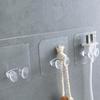 1/5pcs Self-adhesive Hooks Rack Wall Hanger Space Saver Flower Heavy Load Transparent Strong Self Strong Kitchen Bathroom Towel