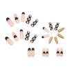 Artificial Nails Black Checkerboard Love Manicure Wearable Nail Stickers Fake Nails Long Ballet Nails Removable Nail Pieces