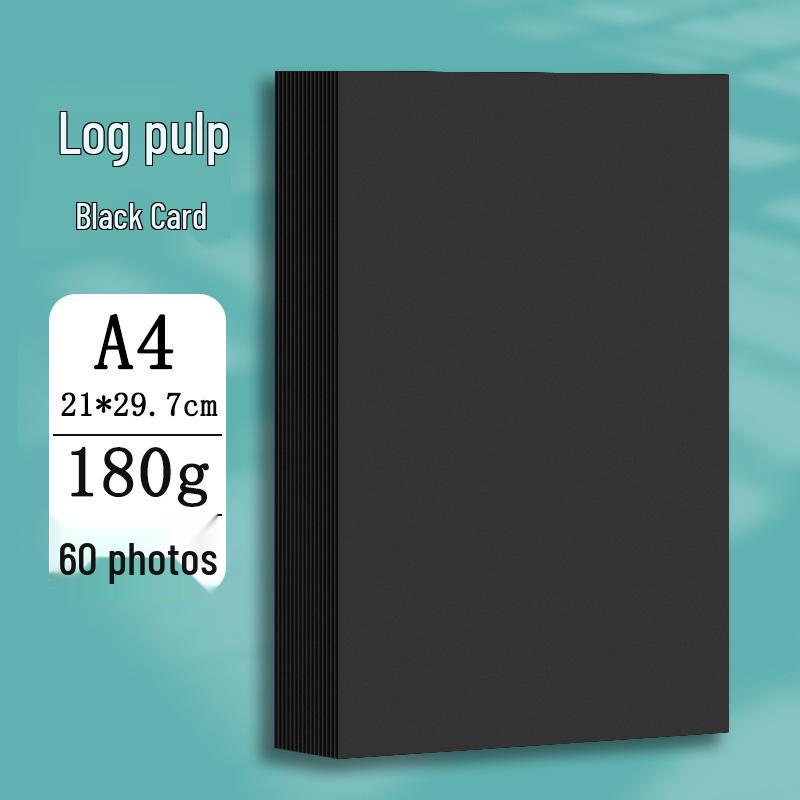 Thickened Black Cardstock Art Paper for Crafts and Drawing - Eighth Size