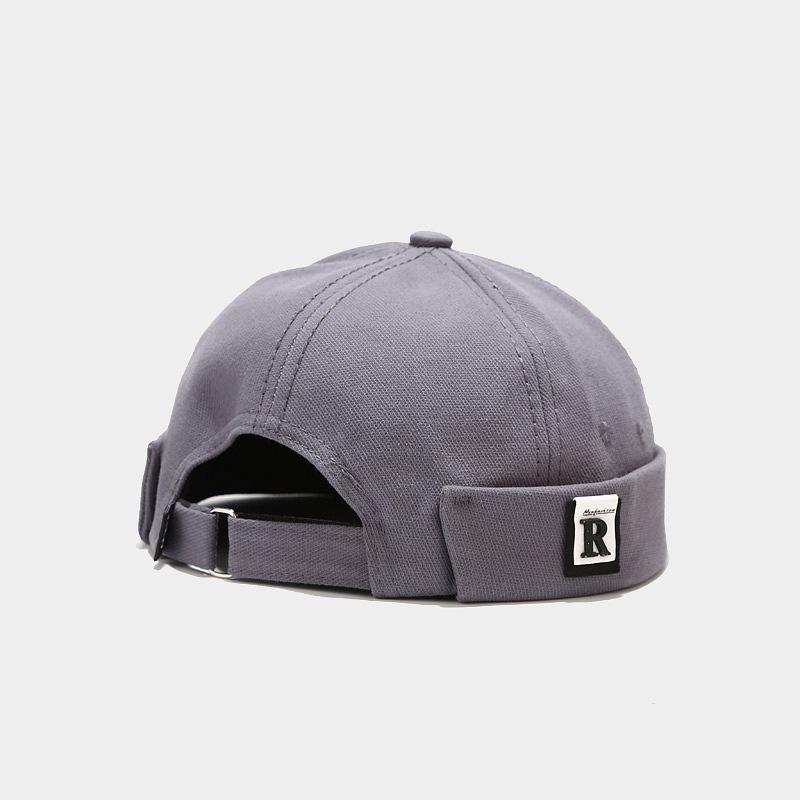 Korean Style Retro Flat Cap: 2025 Landlord Hip Hop R Letter Logo Skullcap for Students & Couples