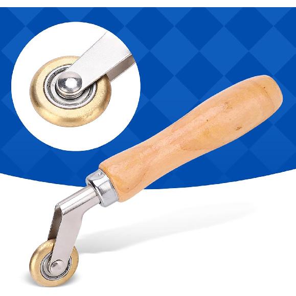 Ejoyous Welding Handheld Roller, Brass Seam Roller Tool, Membrane Material Corner Seam Press Wheel for Membrane Seams, Overlap Welding