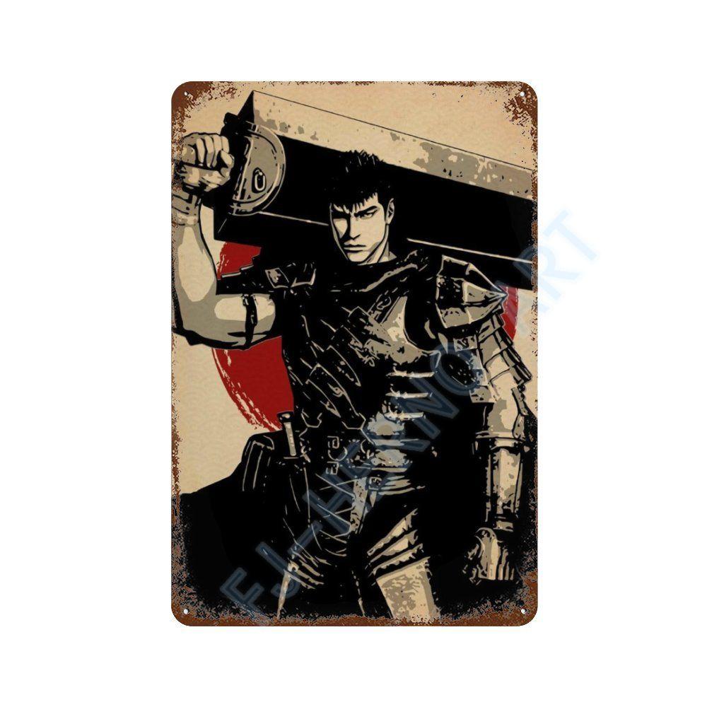 Japan Retro Anime Demon Slayer My Hero Academia Jujutsu Kaisen Metal Tin Sign Plaque Wall Art Home Kids Room Decorative Plates