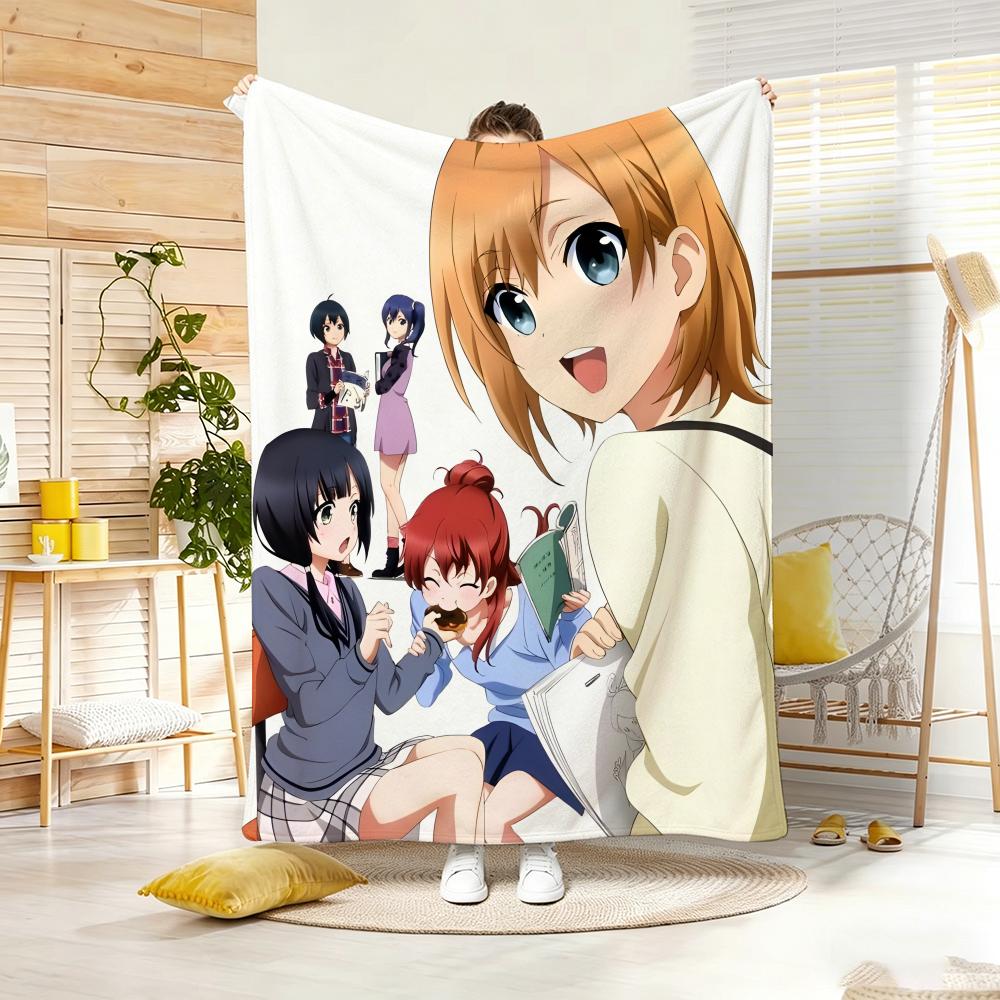Anime S-SHIROBAKOS Throw Soft Warm Throw Blanket for Bedroom Living Room Bed Travel Camping Picnic Gift