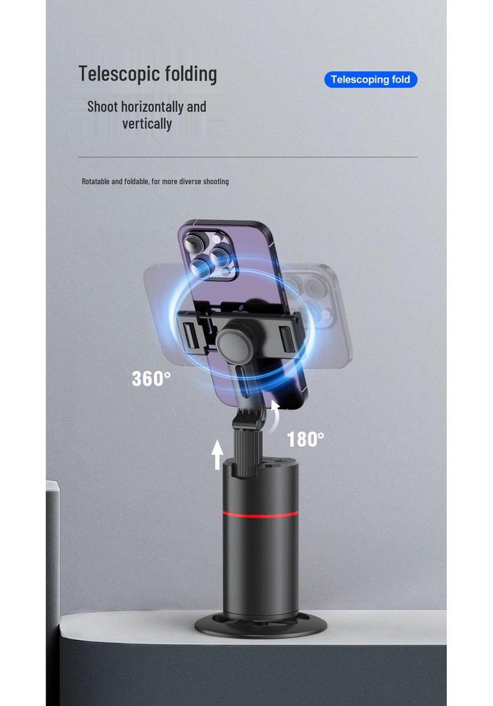 AI Auto Tracking 360° Face Recognition Stand for Mobile Phones & Live Broadcasts