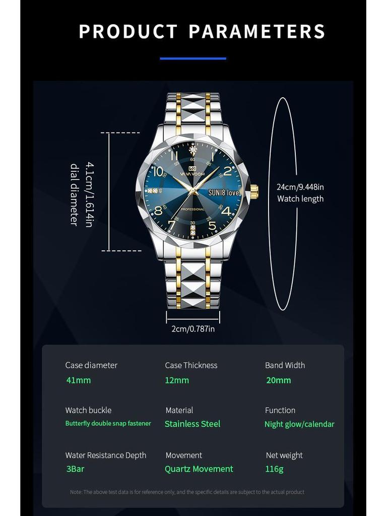 Wow Order Change Logo Men's Diamond-Cut Design Wristwatch