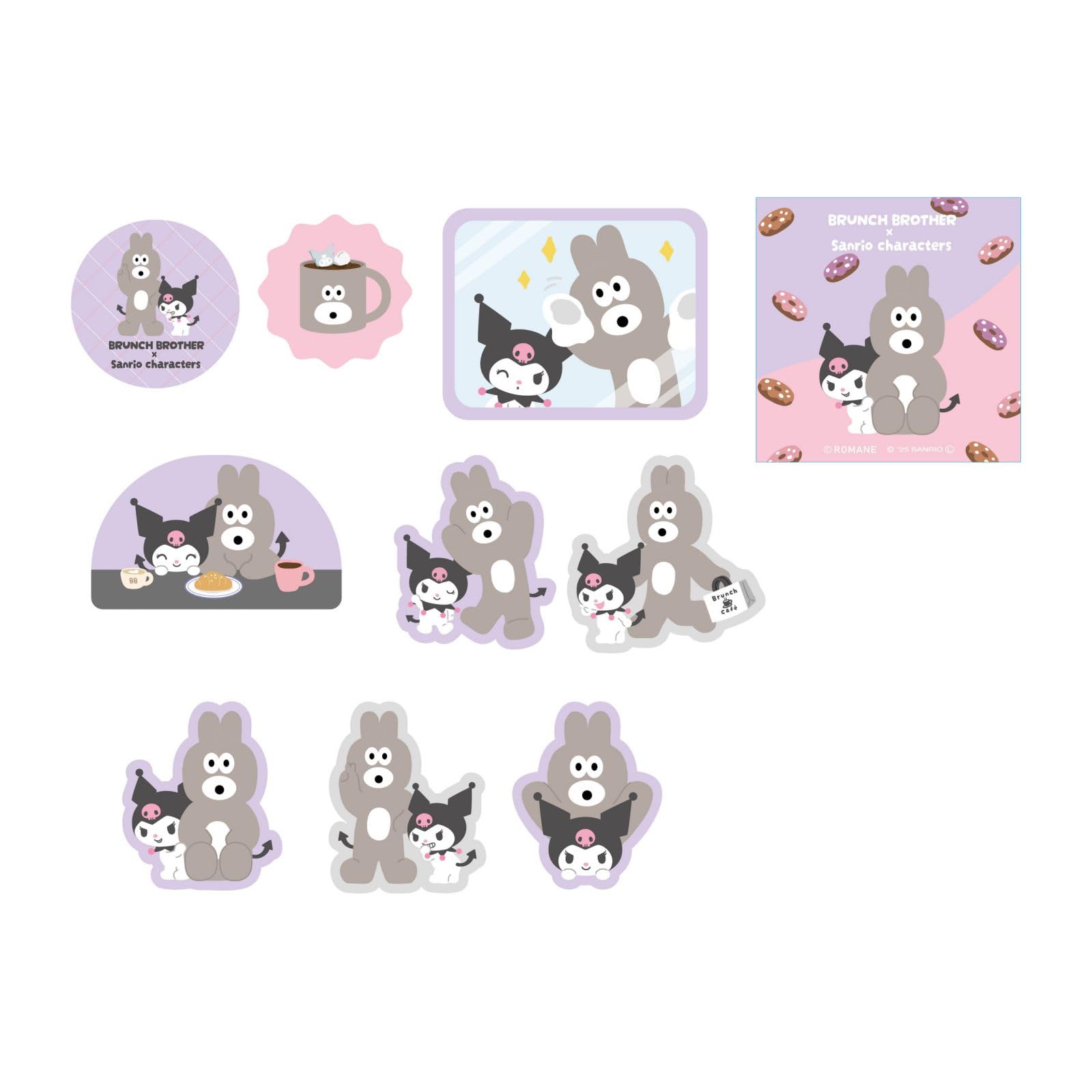 Flake Sticker Branch Brother x Sanrio Characters Marks Bunny x Kuromi BRM-ST04-D