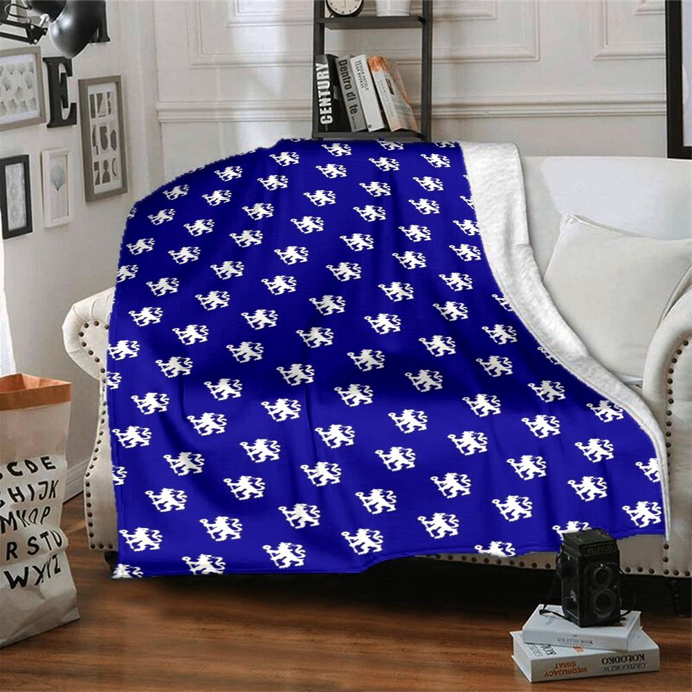 Chelsea Football Club Theme Printed Blanket - Perfect for Couch, Bed, Travel & Outdoor Use | Machine Washable, Cozy & Durable.