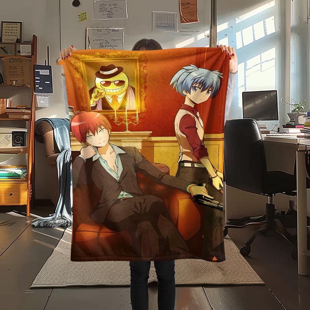 1 Stück Assassination Classroom Druck Flanelldecke, Hohe Qualität für alle Jahreszeiten, Heimdekoration, Wärme und Komfort, Perfekt für Weihnachtsgeschenke