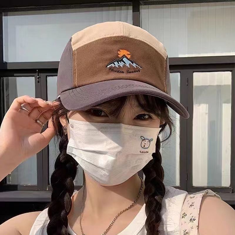 American Street Retro Color Matching Five-piece Summer Outdoor Sun Hat Sunscreen Baseball Cap Cap