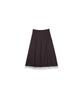 320 Showroom Inverted Pleat Lace Trim Midi Wool Skirt Brown