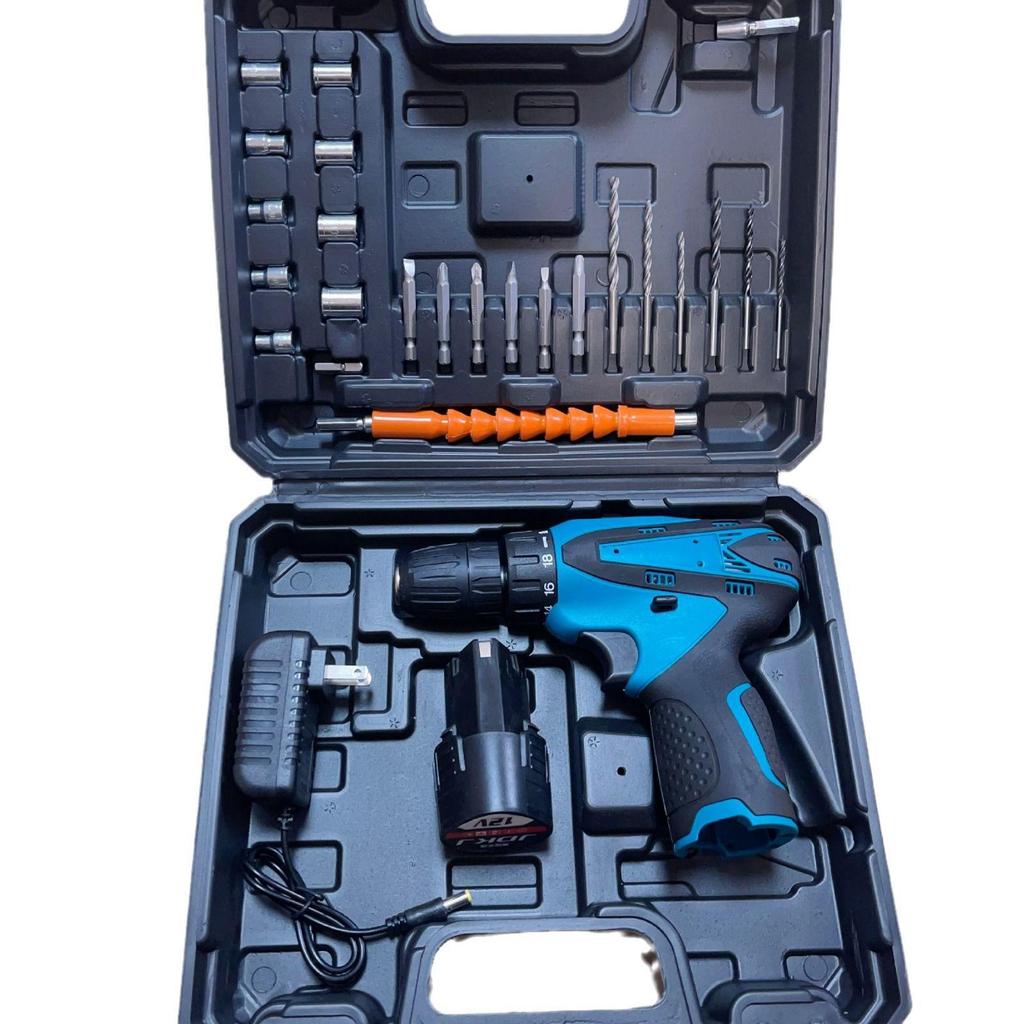 High-Power Brushless Electric Hand Drill Set with Lithium Battery