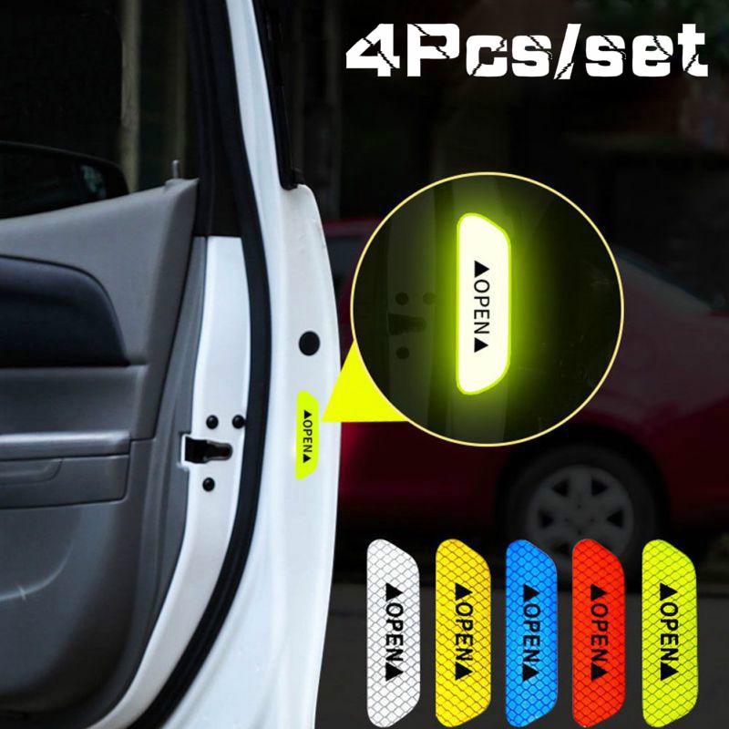 4x Reflective Car Door Sticker Tape Safety Open Warning Reflector