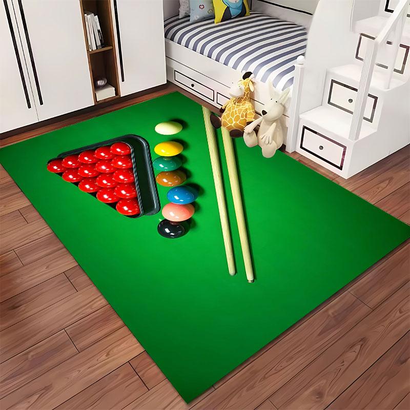 Billiard Theme Green Carpet Suitable As a Non-slip Mat for the Living Room or Bedroom Sofa