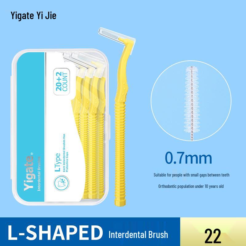 Yijie L-shaped Dental Floss & Interdental Brush - Super Fine Soft Bristles for Orthodontic Gap Cleaning