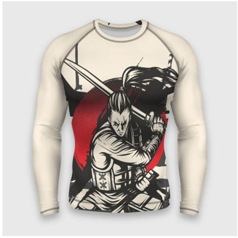 Japanese Bushido 3D Harajuku Printed Men's And Women's Cartoon Fashion Cool Casual Round Neck Long Sleeved T-shirt Handsome Top