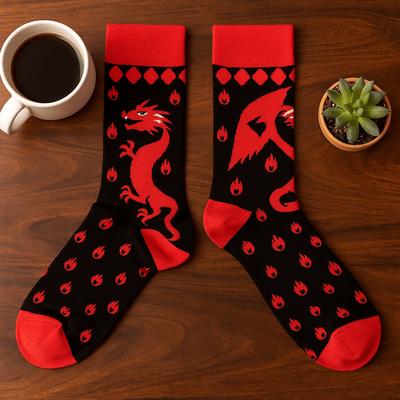 Dragon Socks Red S/M