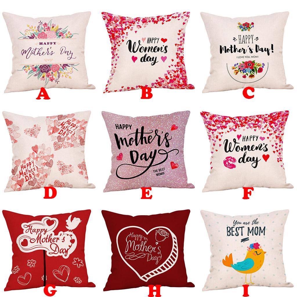 Buy Happy Mother's Day Pillow Case Sofa Bed Home Decoration Festival Cushion Cover at affordable