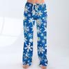 Pantalones de pijama para mujer, ropa de dormir, pantalones casuales con cordón y cintura elástica, pantalones holgados y rectos cómodos para yoga